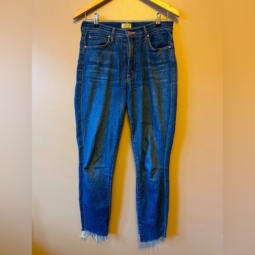 MOTHER Jeans Denim SZ 28 The Stunner Zip 2 step fray girl crush